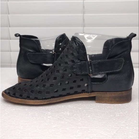 Anthropologie Musse & Cloud Sz 7.5 Caila Boho Distressed Leather Ankle Boots - Picture 7 of 14